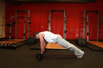 Barbell Ab Rollout: posición final