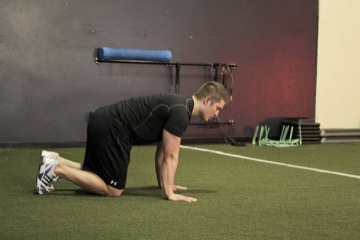 Hip Circles (prone): posición inicial