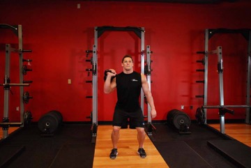 One-Arm Kettlebell Jerk: posición final