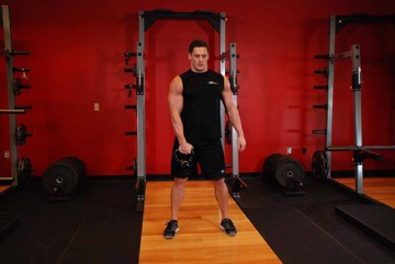 One-Arm Kettlebell Snatch: posición inicial