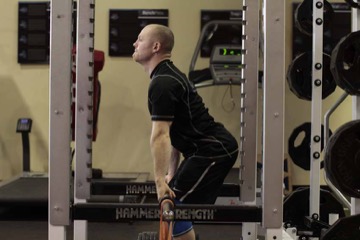 Rack pull con barra: posición inicial