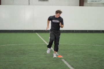 Single-Cone Sprint Drill: posición inicial